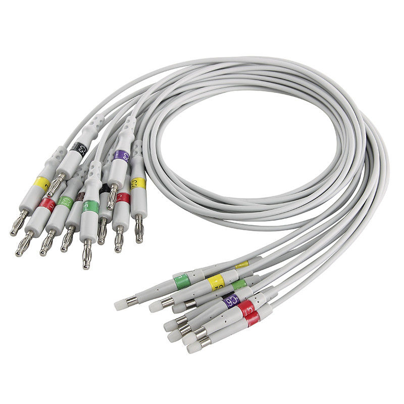 10 lood Welsh Allyn Cp 200 ECG-van het Looddraden van het Kabelelectrocardiogram CEI 4,0 Banaanelectrocardiogram Leadwires