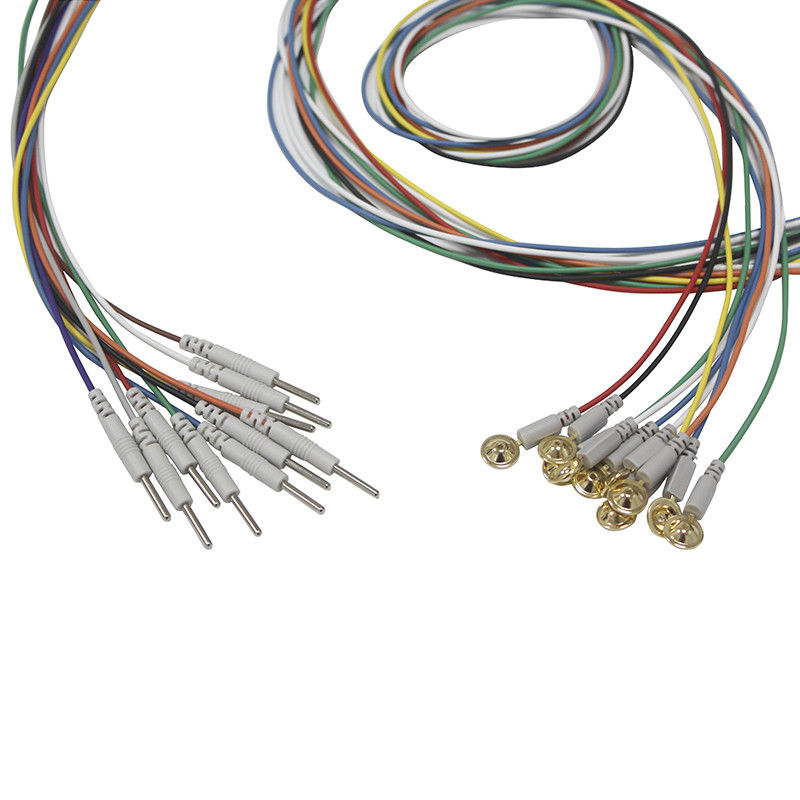 Het type van de Stopkop van DIN 2,0 de EEGglb Elektroden plateerden gouden EEGems Leadwires Elektrode