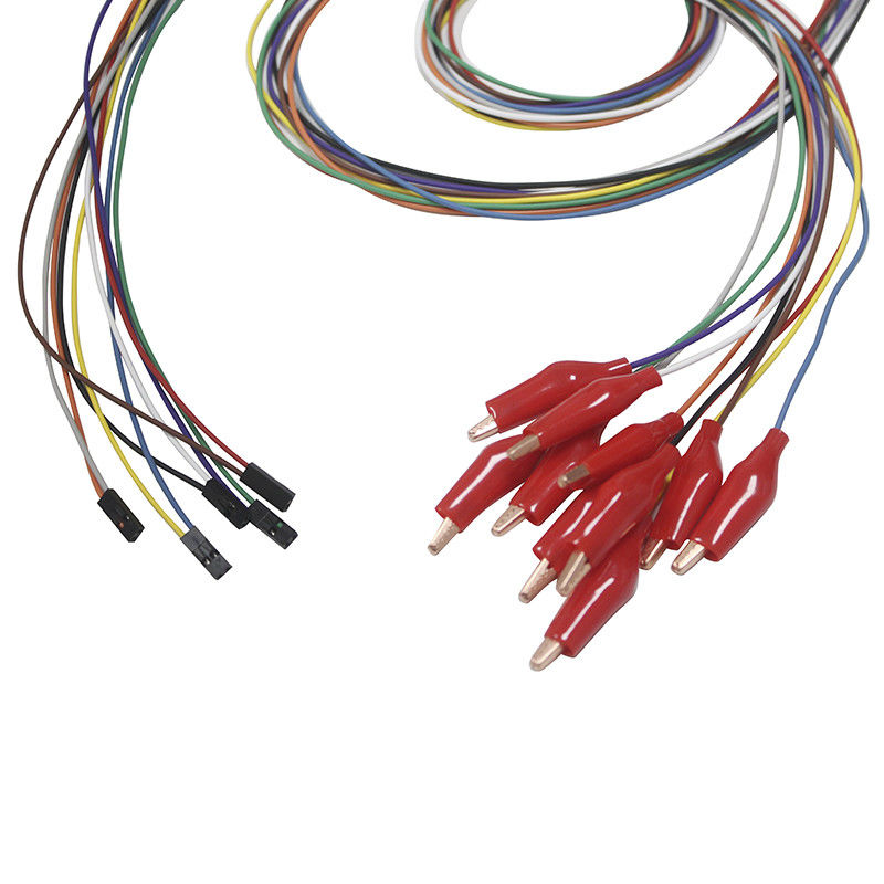 Dupont 2 Pin Plug Grabber met zachte buitenshell EEGelektroden Leadwires plateerde gouden de draadelektrode van het EEGlood