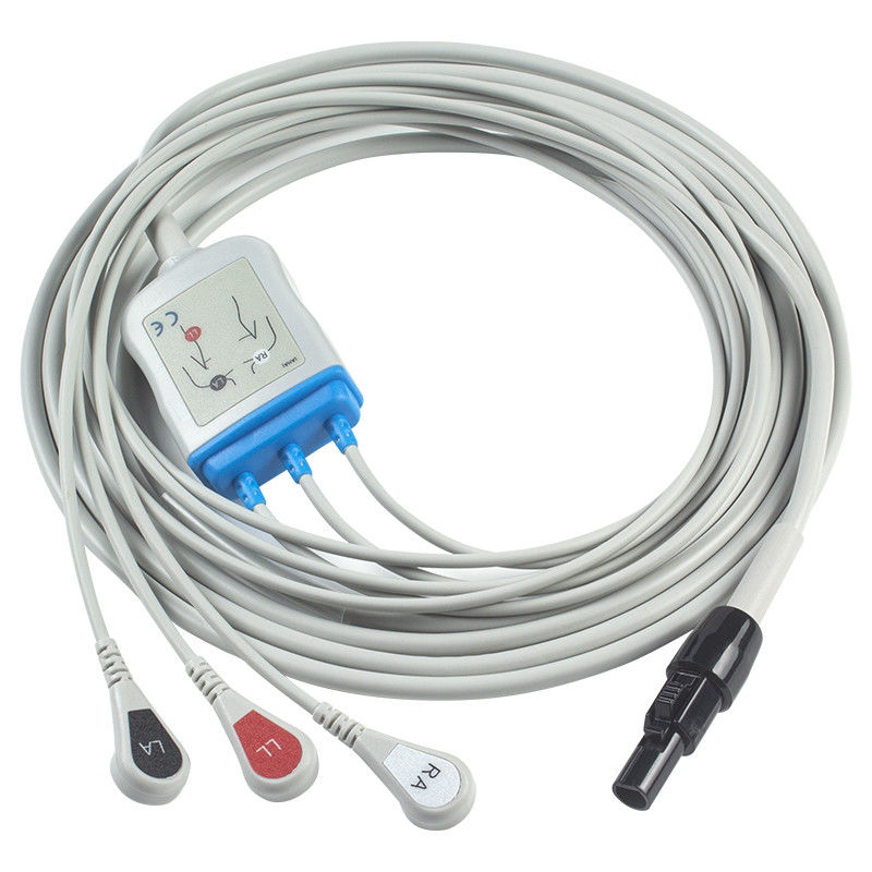 Kontron 125 128 Kabel van VSM510 ECG en de Onverwachte 7 Pin Connector ECG Kabel van Leadwires 3Lead AHA