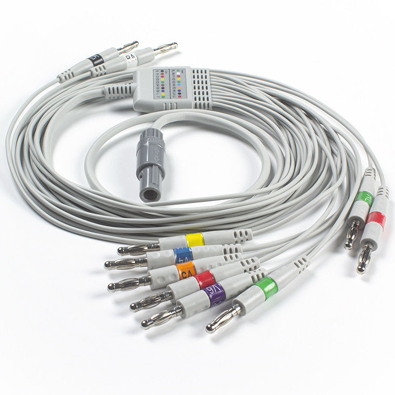 Welsh Allyn-re-PC-aha-VERBOD SE-pro-600 electrocardiogramkabel en Leadwires 14 Banaan 4,0 van Speldcei