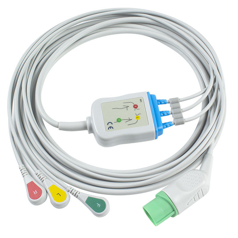 Mindray Datascope 040-000966-00 Kabels van EA6232A ECG en de Schakelaarecg Kabel 3 van Leadwires 12pin Loodcei breekt