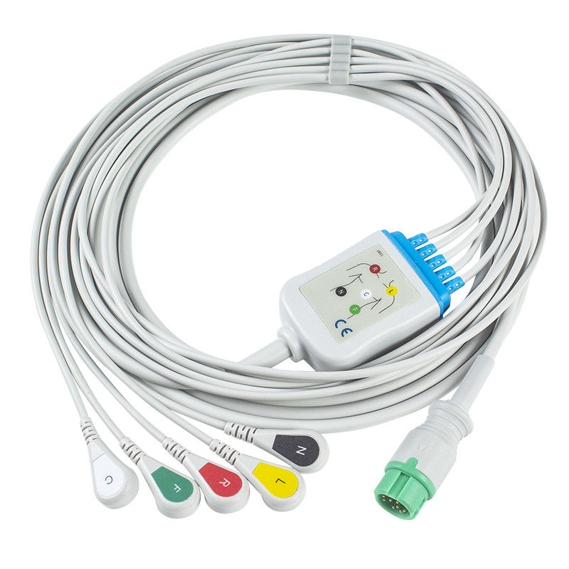 Mindray Datascope 040-000963-00 Kabels van EA6252B ECG en de Schakelaarecg Kabel 5 van Leadwires 12pin Loodcei breekt