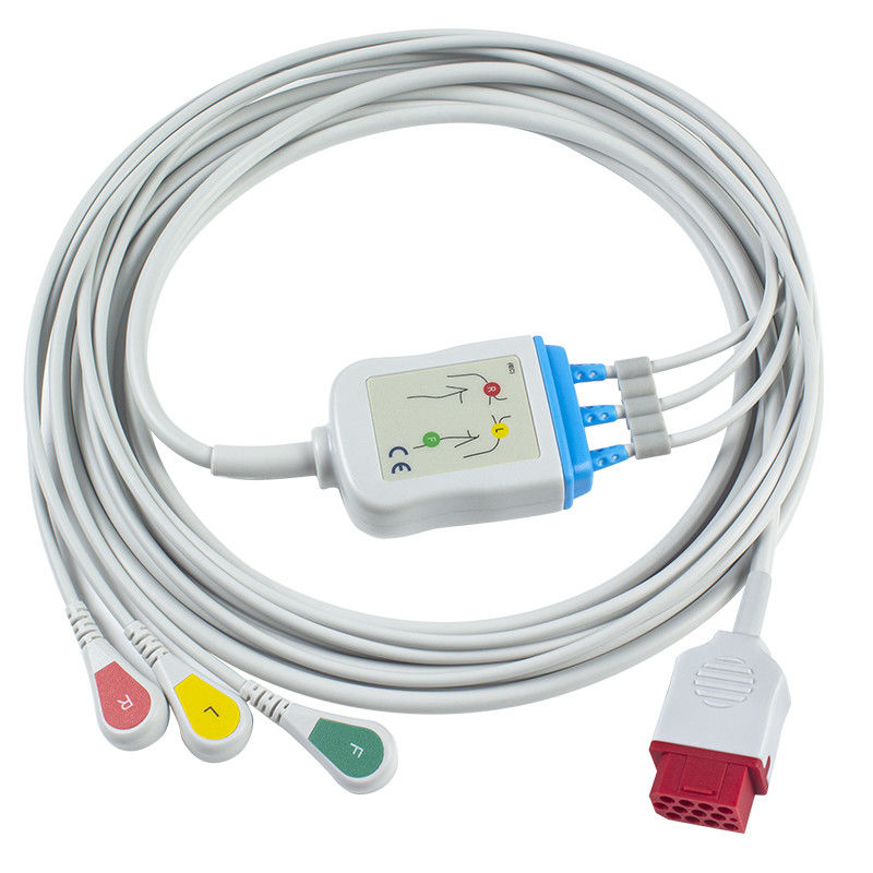 Bionet Nieuwe Modelbm3 BM5 ECG Kabels en Onverwachte ECG Kabel 3 van Leadwires de speldschakelaar van Loodcei 12