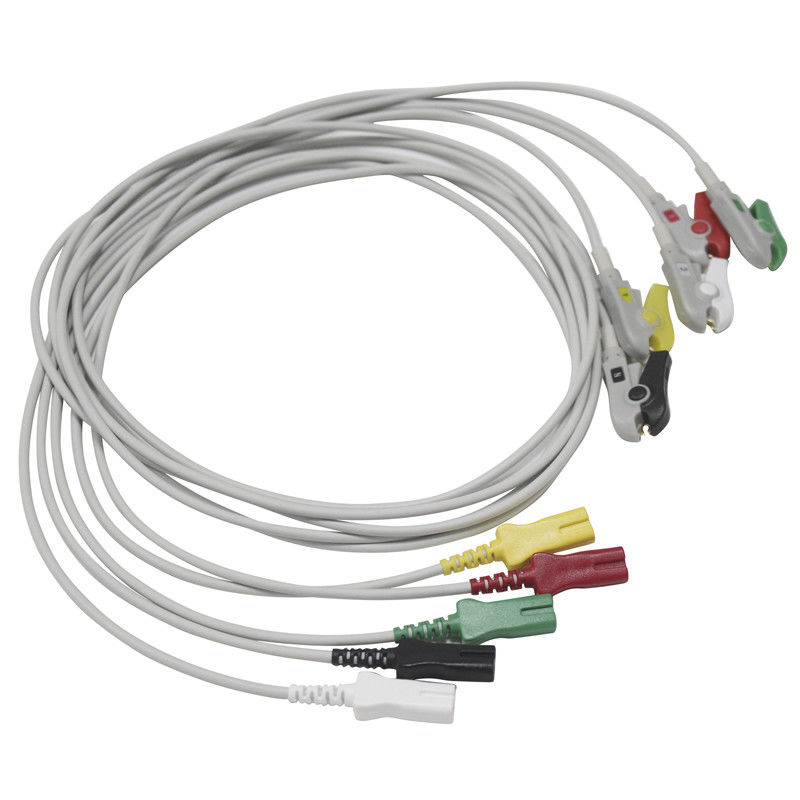 LL ECG Leadwires 5 het Type van Lood Onverwachte Grabber Dubbele Speld AAMI 6 PIN Bionet Datex Siemens GE-Hellige Kontron
