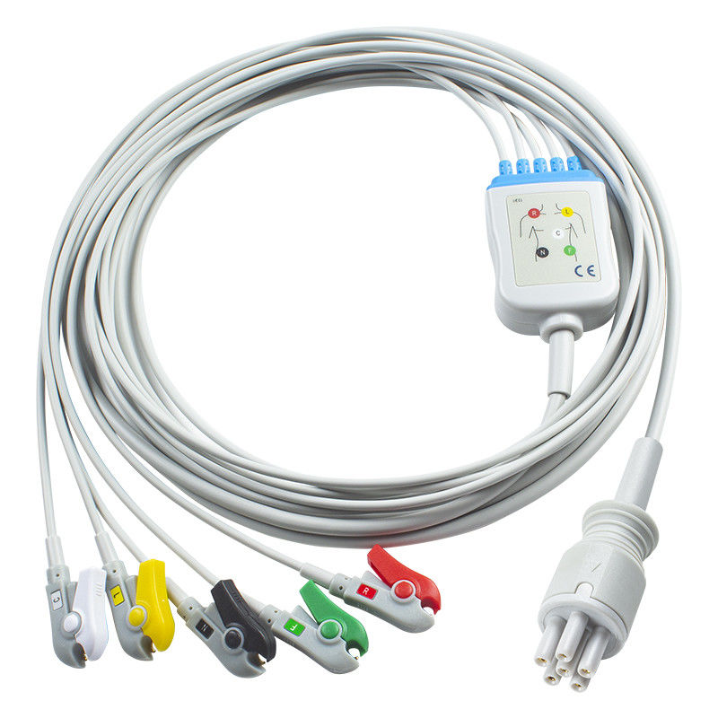 Voor Omron > Colin Compatible Direct-Connect ECG-kabel en looddraad 5Lead IEC Grabber