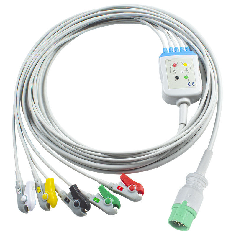 Kontron Arrow Compatible Direct-Connect ECG kabel en looddraad voor 5Lead IEC Grabber