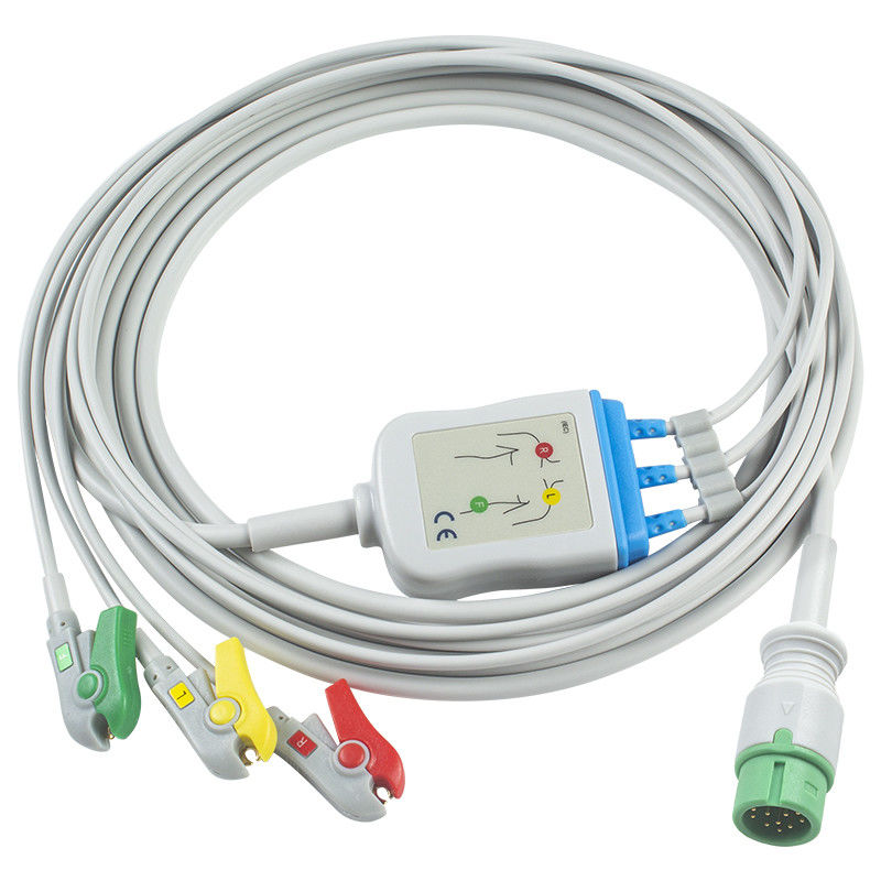 Voor Mindray > Datascope Compatible Direct-Connect ECG kabel en looddraad - 040-000964-00