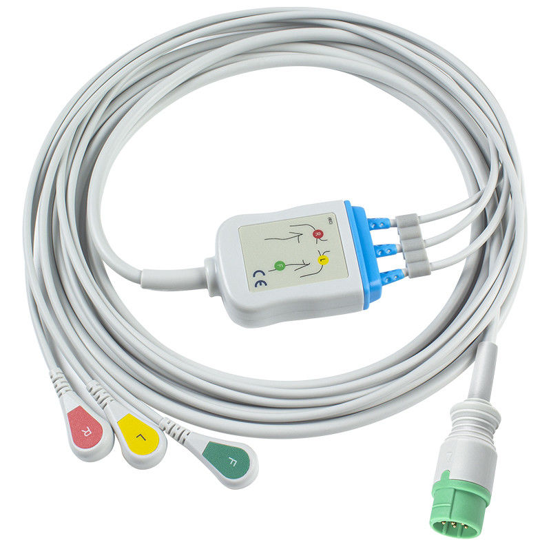Voor Schiller-compatibele ECG-kabels en looddraad Direct Connect 3 Lead Iec Snap