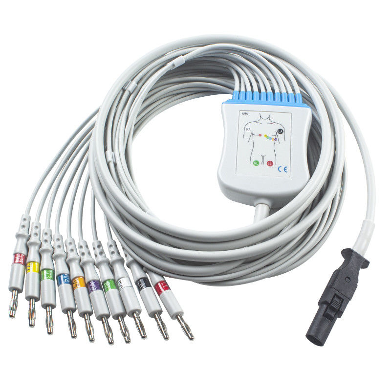 Mortara 60-00180-01 q-Spanning 60-00181-01 electrocardiogramkabel en Leadwires 12 Banaan 4,0 van Speldcei
