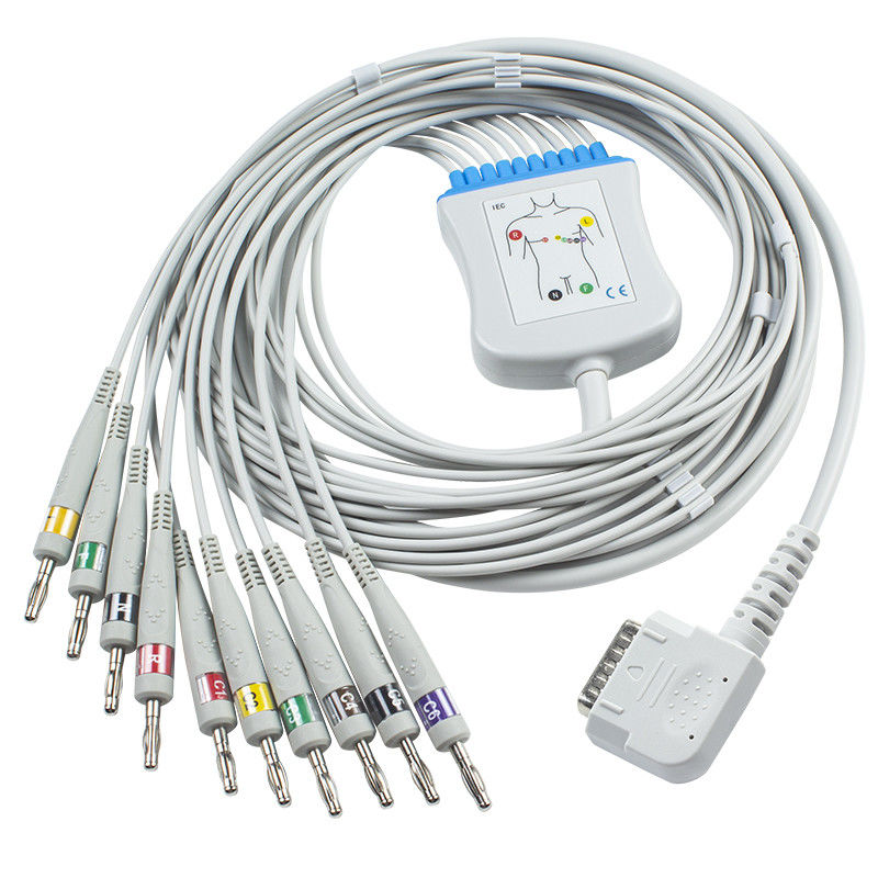 De Kabelk131 Banaan 4,0 van het Kenzelectrocardiogram Kabel voor 108 109 110 1210 1211 601 Cardico 302 CEI direct-verbindt ECG-kabel