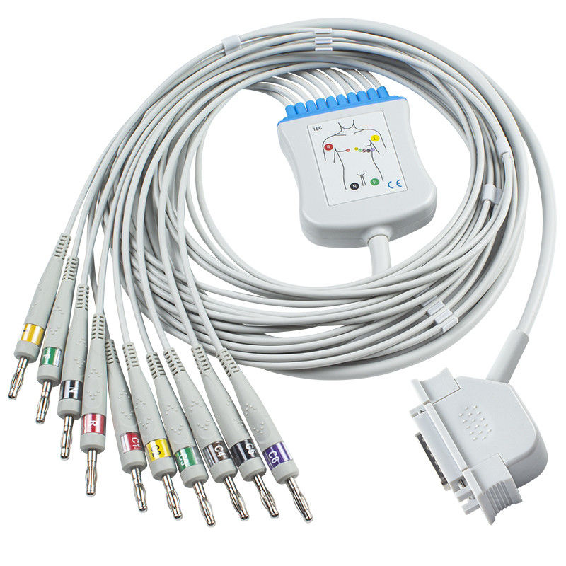 De Kabel van GE Hellige ECG voor Cardiosys-Banaan 4,0 van CEI van het Monitorek36 EK403 EK4 EK413 EK43 EK512 EK53 electrocardiogram Schakelaar