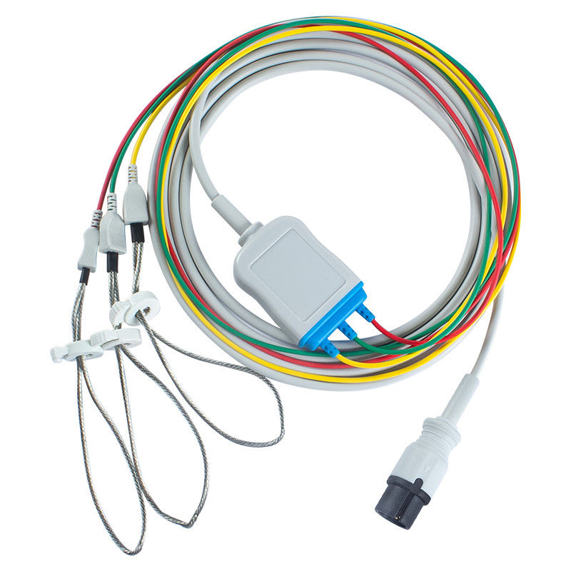 AAMI Dieren Veterinaire EKG-kabels en looddraadjes 6pins Connector ECG-kabel 3 Lead leggings