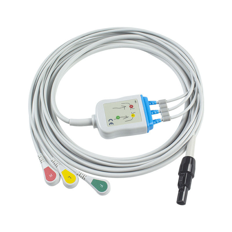 Welch allyn Propaq LT EKG-kabels en looddraad Patiëntkabel 3 Lead EKG Leadwire 008-0879-00 IEC Snap