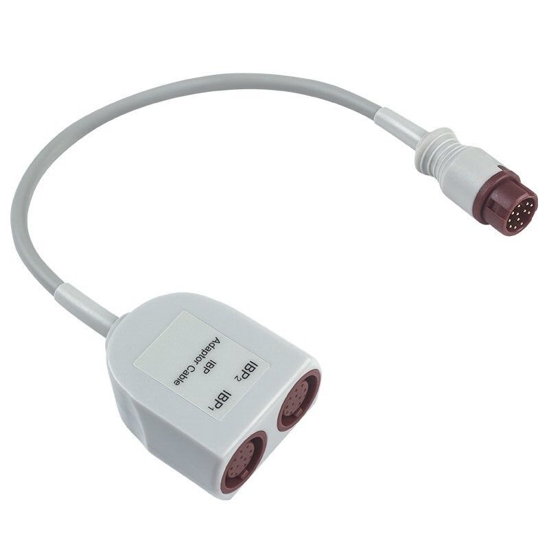 P-Hilips dubbele IBP-adapterkabel met 12-pins connector, een lengte van 0,3 meter en TPU-materiaal voor medisch gebruik