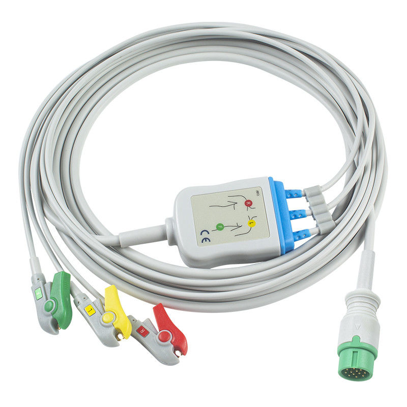 Voor Biolight Q3 EKG-kabel Voor Biolight Q5 A Q S Series 3 Lead IEC Grabber In Oximax Tech