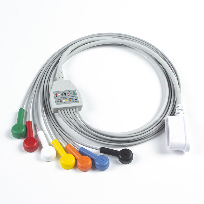 Leadwire Set 7 Leadwire ECG GE SEER 1000 3Channel IEC Snap Compatibel voor GE SEER 1000