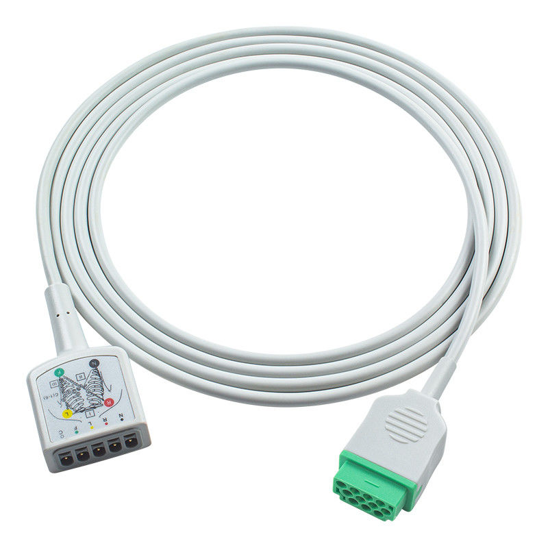 GE Marquette 11Pin 5Lead ECG Trunk Adapter Kabel 1553AAO 120 250cx 259cx Vivid S6 ECG Uitbreidingskabel Euro Style