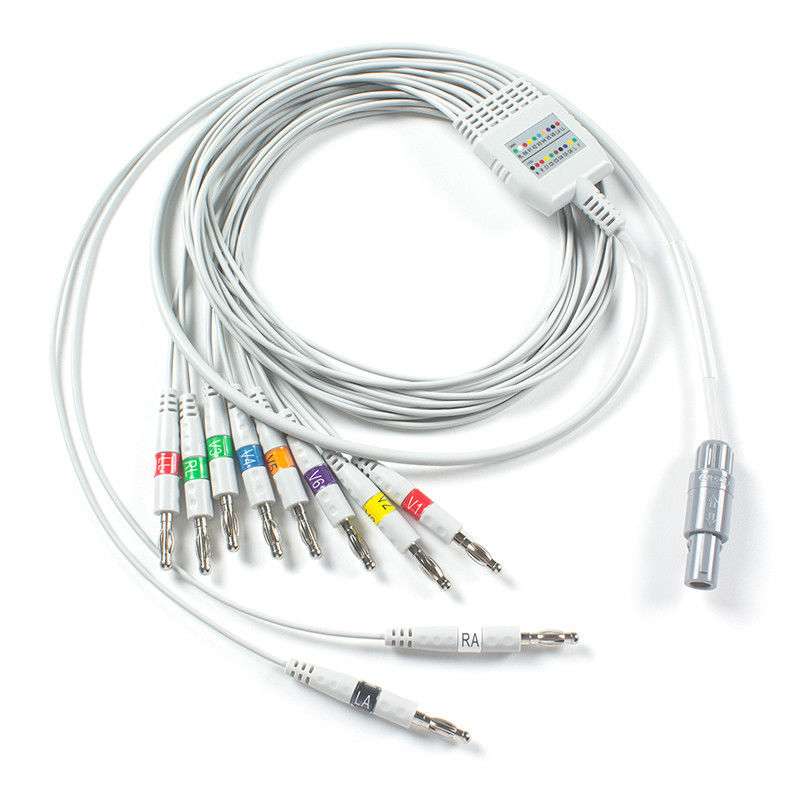 Compatibel met Welch Allyn EKG kabel AHA Banana voor PCR 100 rust EKG, SE-PRO-600 Cardioperfect Pro Recorder