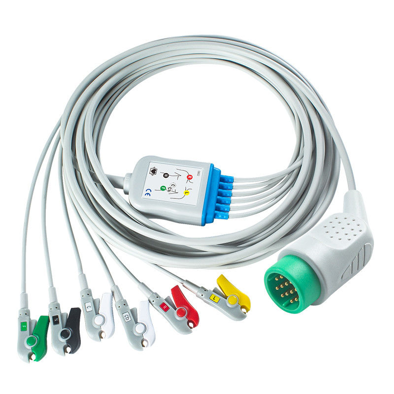 Compatibel Medtronic Lifepak 20e 6Lead EKG kabel IEC Grabber voor voor Lifepak 12 20e 15 120