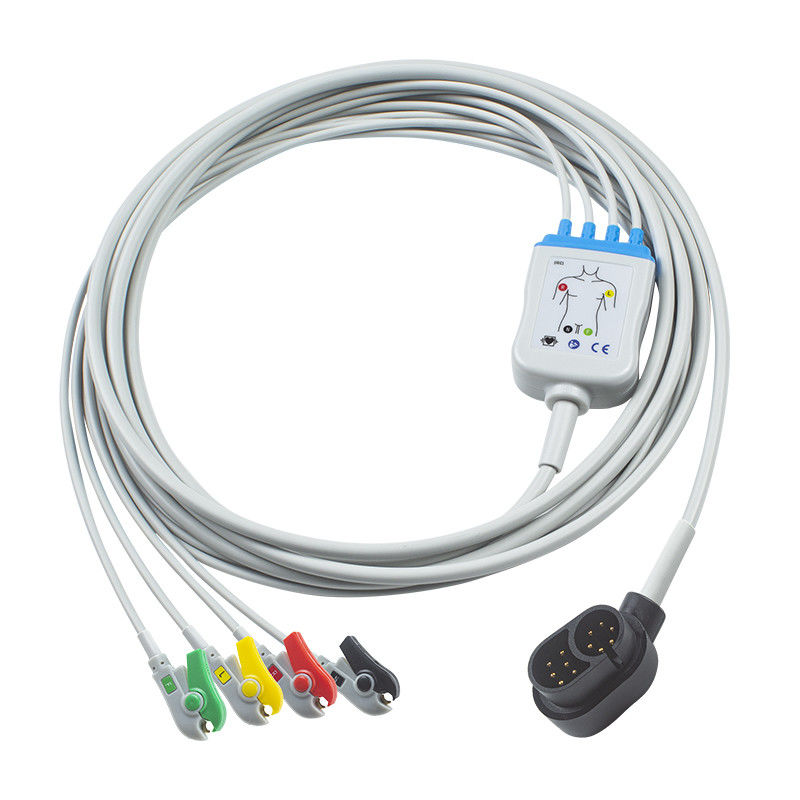 4 Lead ECG kabel voor Welch Allyn 1500 IEC Grabber 24 maanden houdbaarheid Compatibel