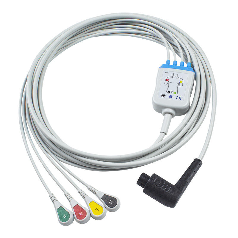 2.5m 5.0 diameter Compatibele lijken 3 EKG kabel 4Lead IEC Grabber voor patiënt einde