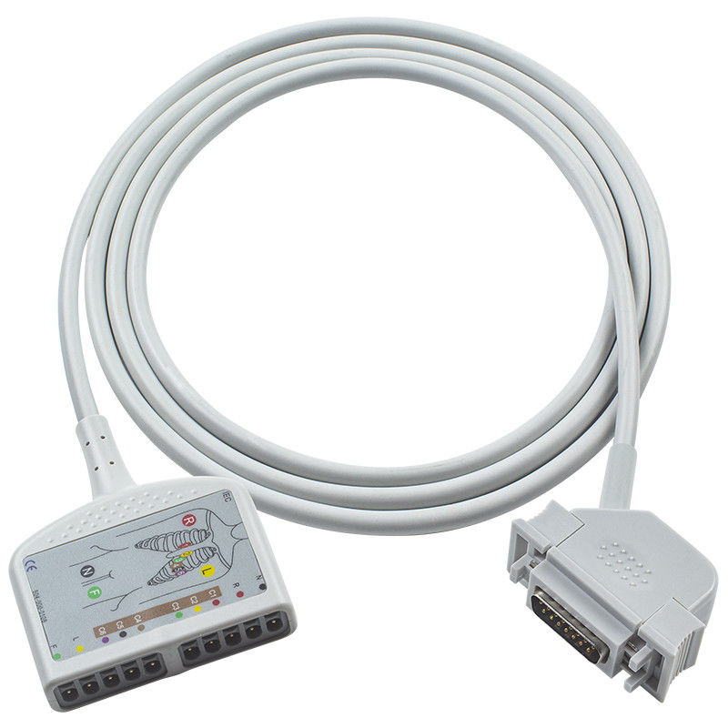 Latexvrije 10Lead ECG-trunkkabel voor Cardiosys EK36 EK403 EK41 EK413 EK43 EK512 EK53