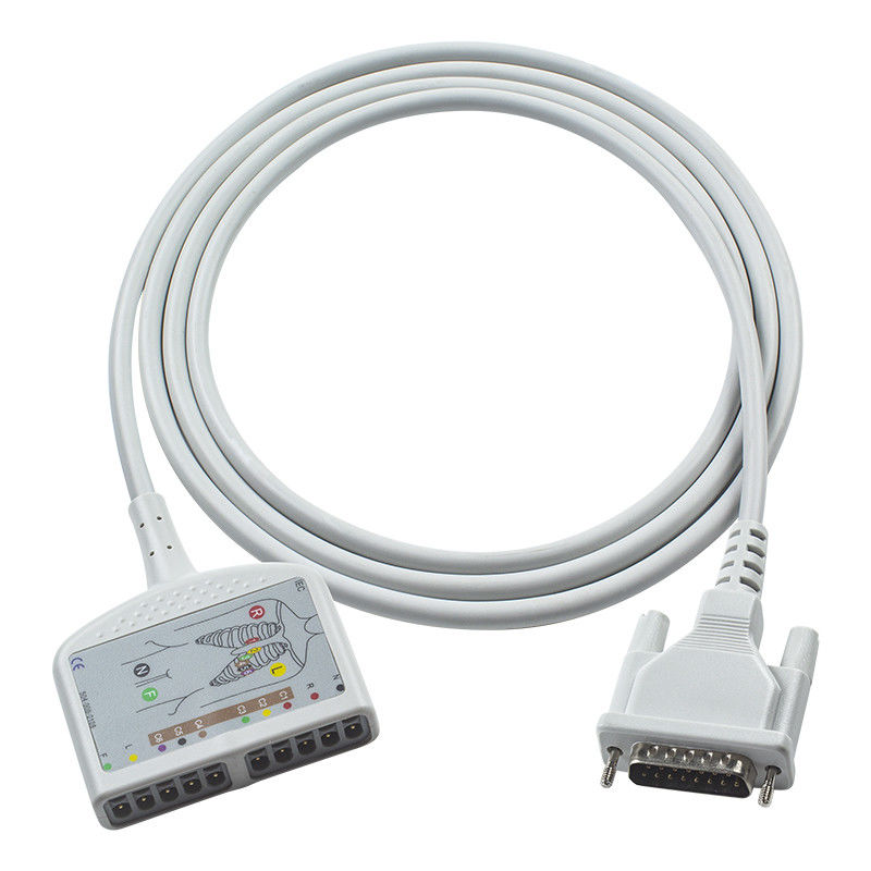 10Lead-ECG-patiëntkabel compatibel voor Schiller AT10, AT10 Plus, AT101, AT102, AT102-Plus, AT104, AT110