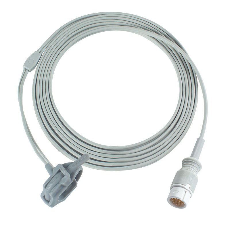 Grijs compatibele SpO2-sonde voor Medetec Engeland SPO2-sensor 12Pin 3.0M