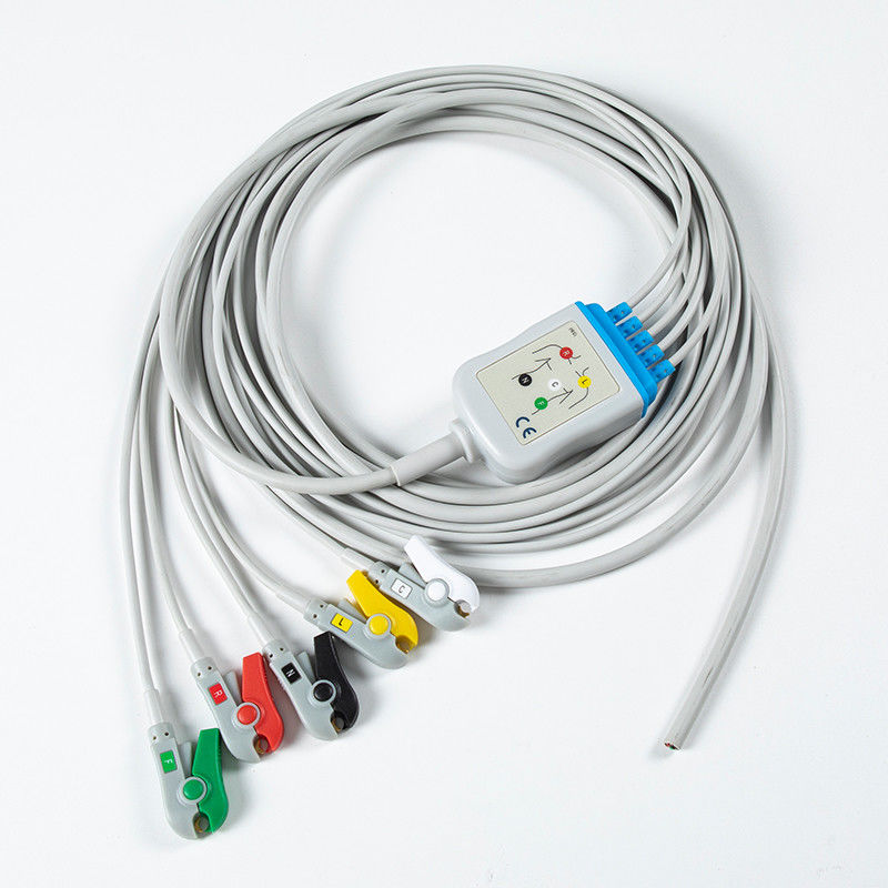 Halffabriek EKG-kabel zonder aansluiting 5Lead EKG-graver IEC 2,5 m 5,0 diameter