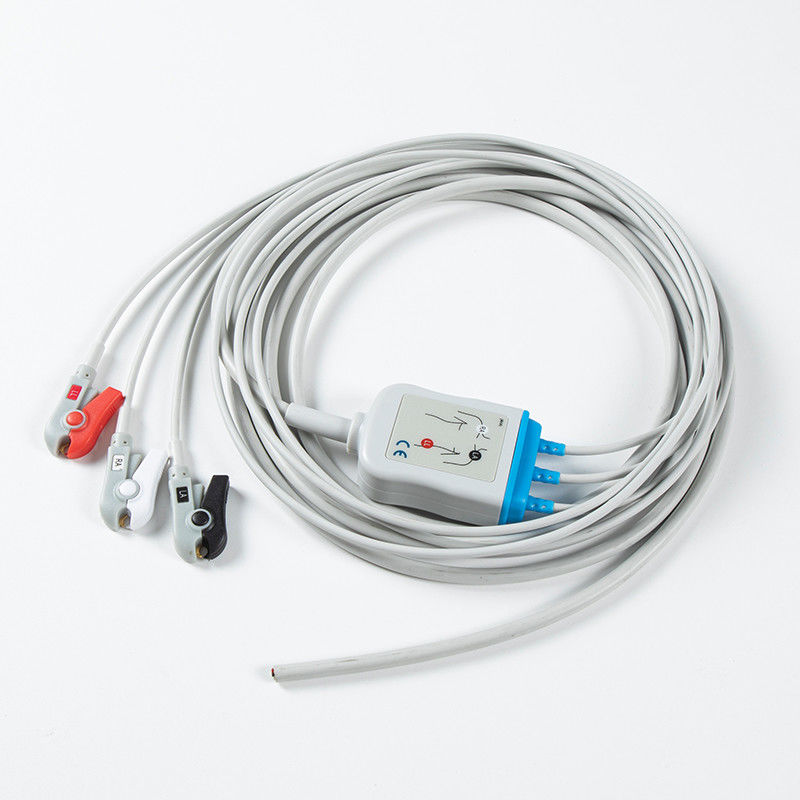 EKG-onderdelen 3 Lood AHA-graver EKG-kabelassemblage Duurzaam ontwerp 24 maanden houdbaarheid