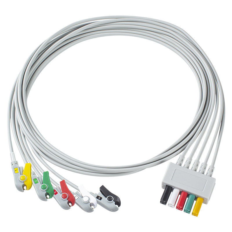 Siemens Patient Cable ECG 5 Lead Siemens IEC Grabber ECG Lead voor volwassenen of kinderen in grijs