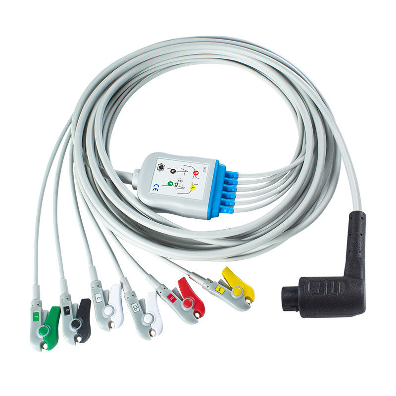 Corpuls 3 6Lead IEC Grabber Patient Cable met AHA/IEC Lead Color Coding