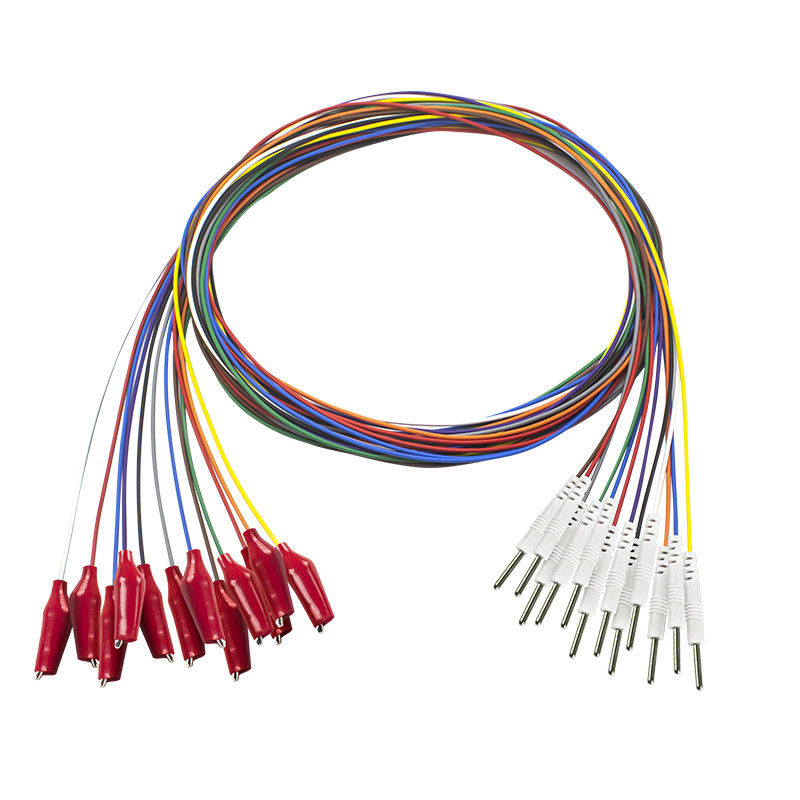 DIN 2,0 stop Grabber met de zachte buitenshell Elektroden van de EEGelektro-encefalograaf plateerde gouden EEGemg Leadwires Elektrode