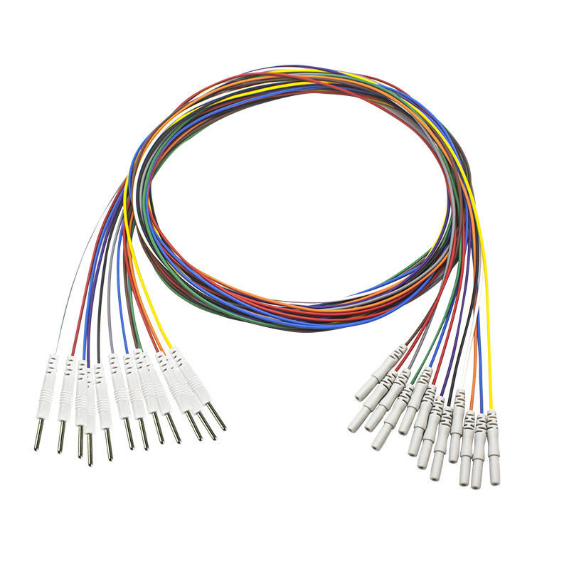 DIN 1.5mm2.0mm het EEGemg Leadwires van Pin Eeg Needle Electrodes Plated Gouden Elektrode