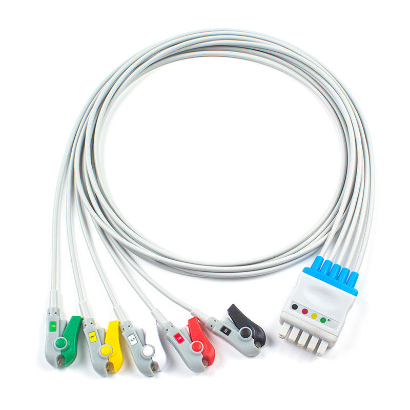 GE-Streepje 2500 van Gezondheidszorgmarquette ECG Leadwires 412681-001 GE Zonne 8000 de Klem van 5 Loodcei