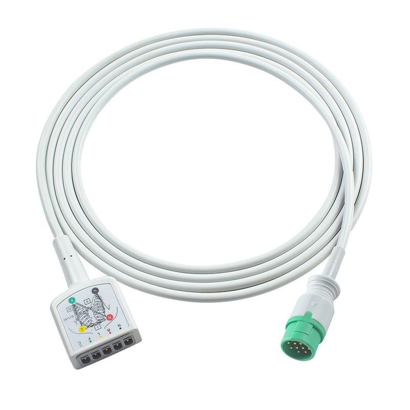 AAMI 3-aderige ECG-stamkabel 130cm 12-pins VS-type