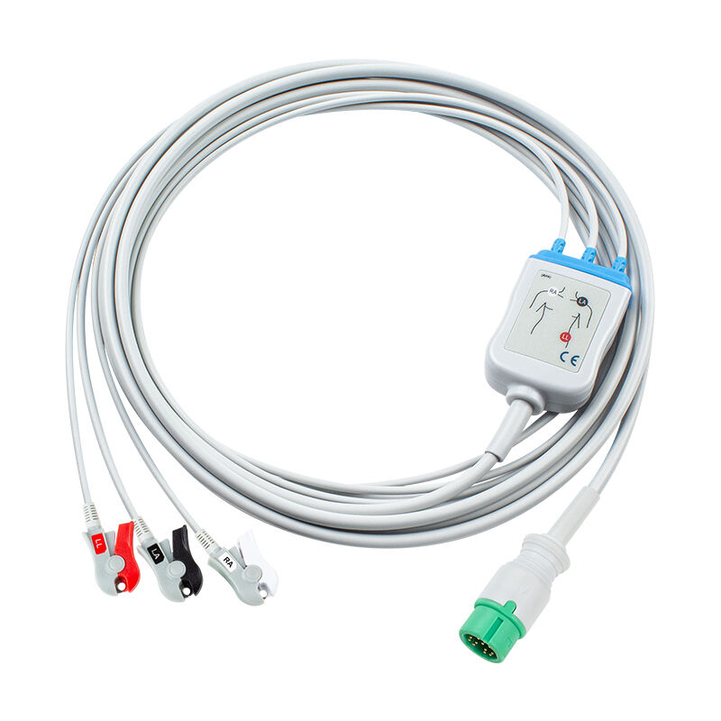 Yonker 12Pin E12 Eén directe ECG-kabel ECG-kabels en geleidingsdraden 3 afleidingen AHA IEC