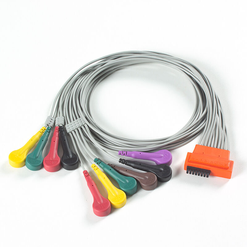 Compatibele Cardioline TouchECG HD+ 10 Lead Holter ECG-kabel met TPU-materiaal en IEC-kleurcodering