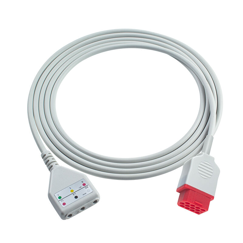Biolight 12-pins 3 5-aderige ECG-hoofdkabel O-ximax Tech AnyView A2 A6 A4 A8 Q7 Q5 ECG-verlengkabel Din-stijl