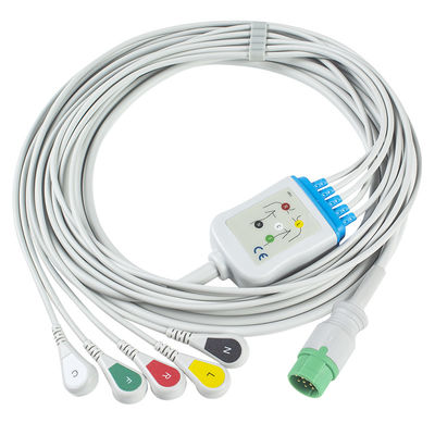 Mennenecg Kabel en Leadwires 5 Klem 12 van Loodcei de Kabel van Pin Connector ECG