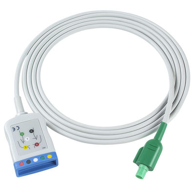 Datascope/Maquet/Getinge 12 pin ECG-trunkkabel naar ECG 5 leadkabel IEC AHA single pin ECG-leadwires