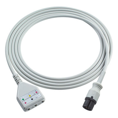 AAMI 6 pin ECG stamkabel Edan Din stijl 3lead kabel 1.30M