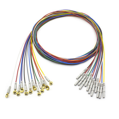 EEG-elektroden Din 1.5 met goud geplatte kleurrijke EEG-leadwires Elektroden 1.5 meter 10 stuks per set