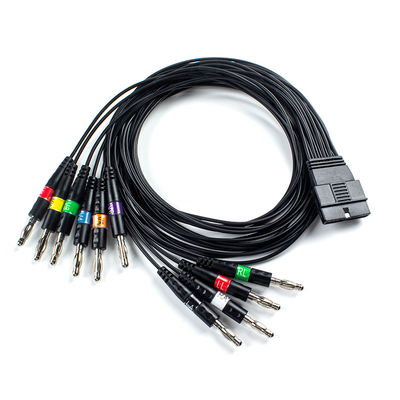 TPU 10 Lood EKG-patiëntkabel Banana End voor Schiller FT-1 2.400331 MS-12 Blauwe EKG-kabel