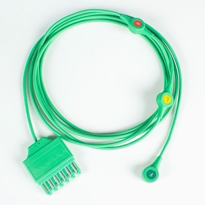 Herbruikbare ECG-leadwires Drager Siemens Monolead 3Lead IEC Snap MS14555 ECG-leadwires